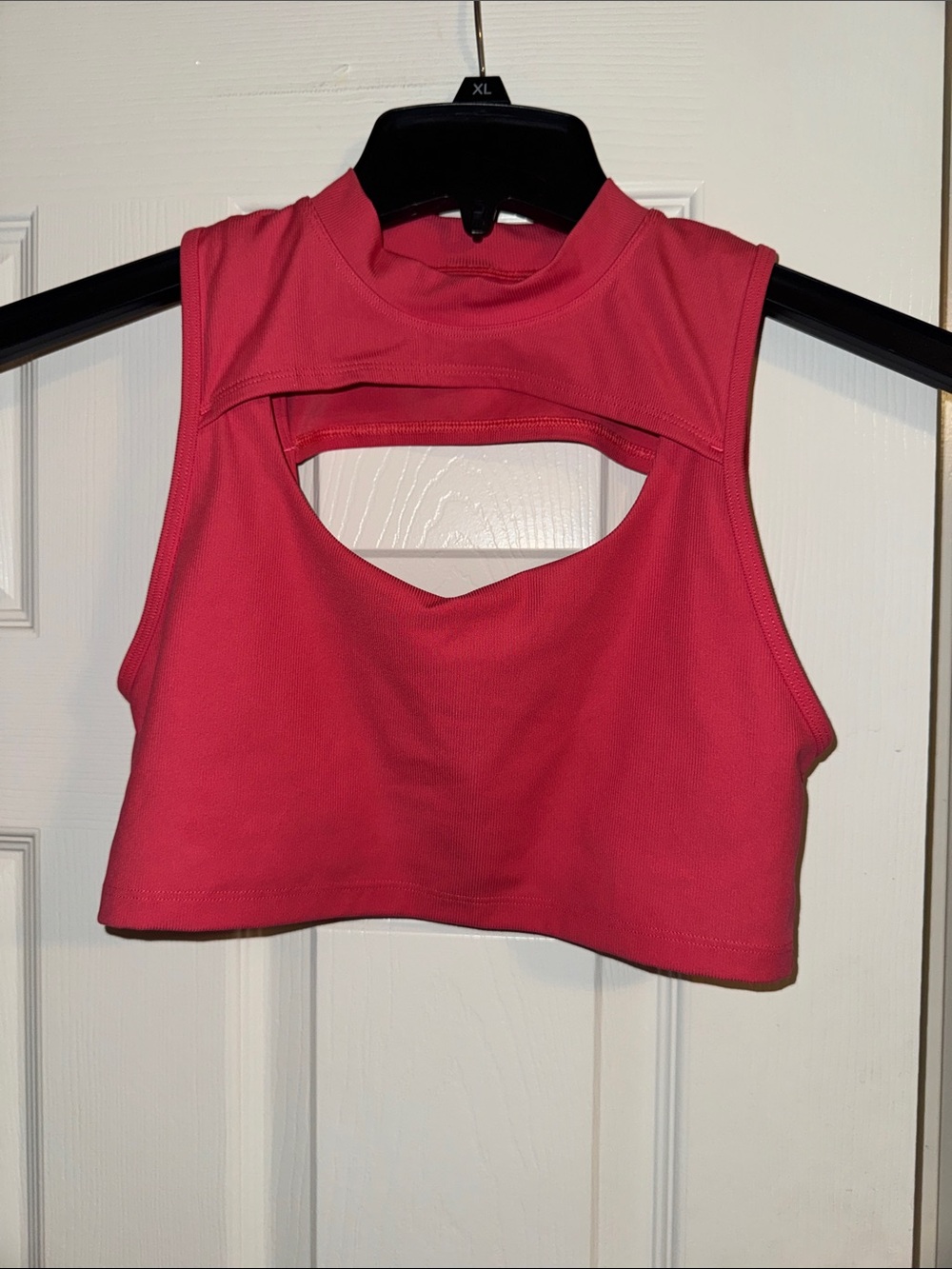 Peloton Bright Pink Cutout Crop Tank